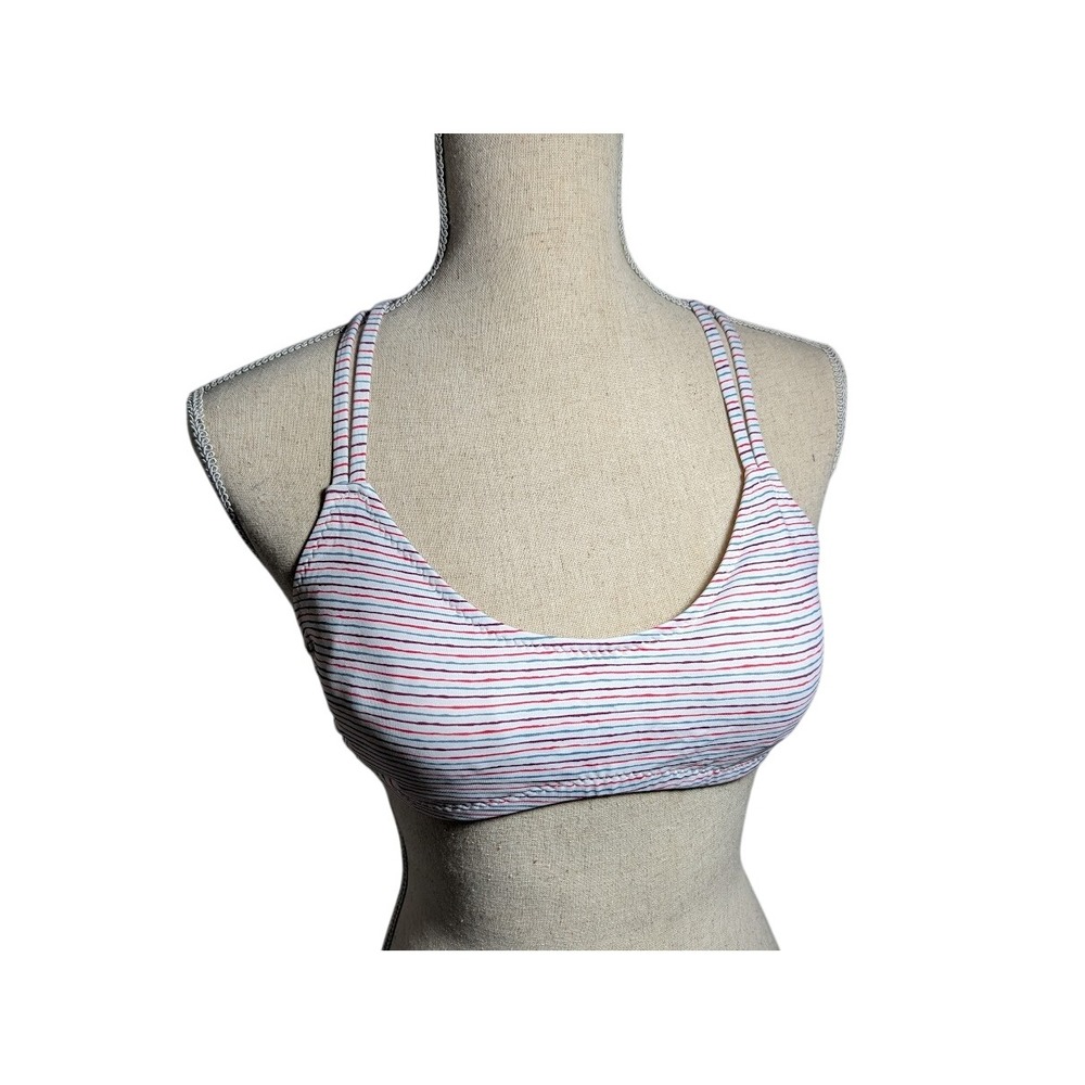 Eberjey Striped Tie Back Criss Cross Straps Stiped Swim‎ Bikini Top Sz Small NWT